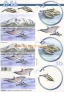 3D papír delfíni