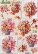 3D papír kytice - váza, košík